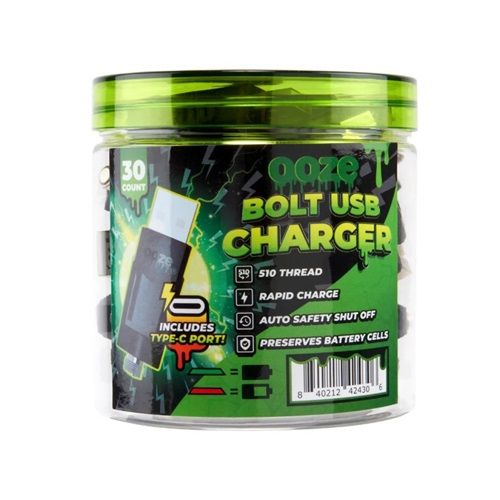 ooze-bolt-usb-charger-with-type-c-port-30ct-jar